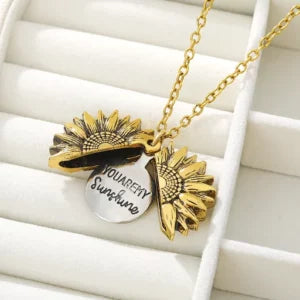 Aria Sunflower Open Locket Necklace