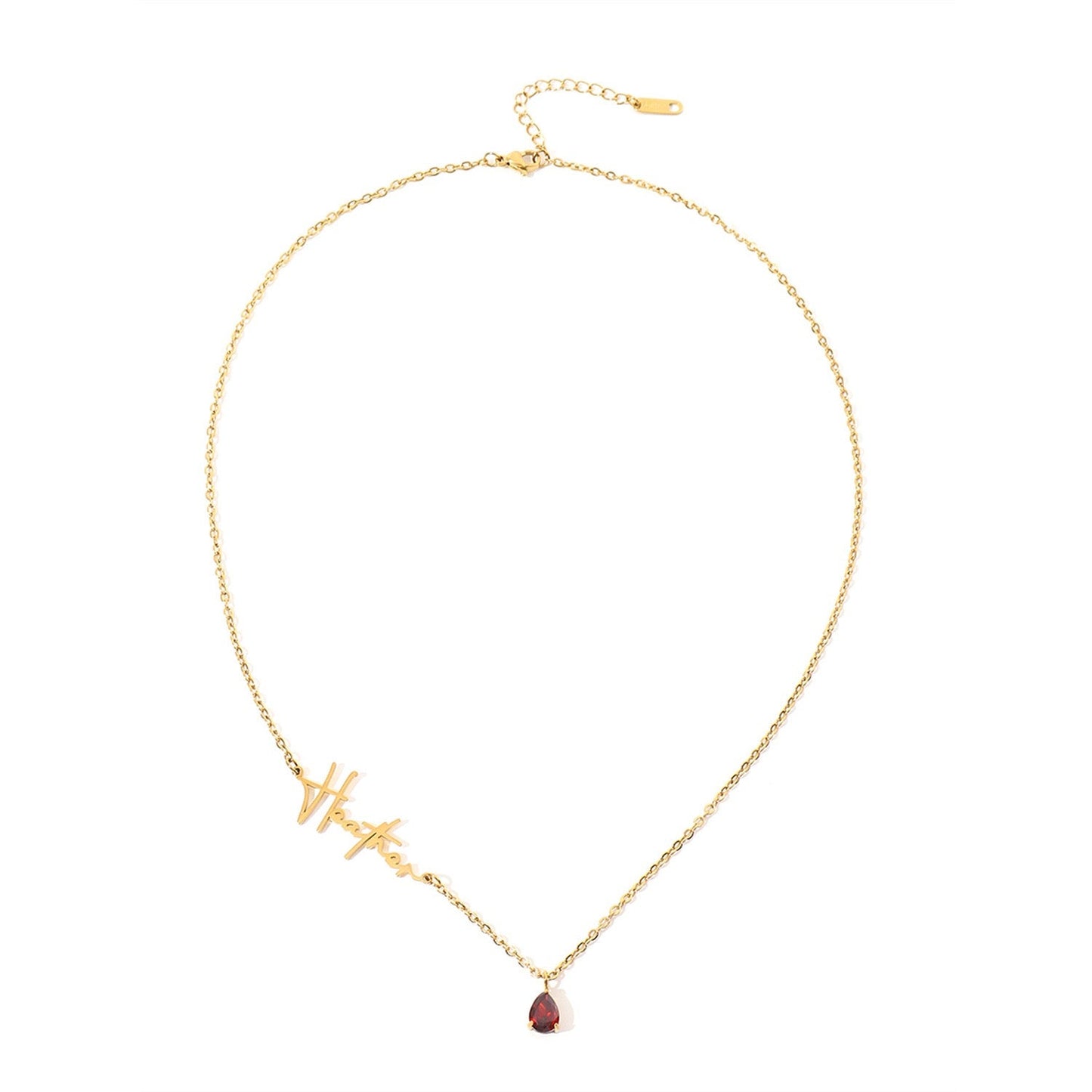 Abby Chrystal Letter Name Necklace