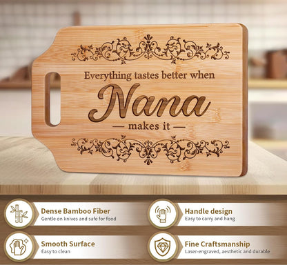 🎄❤️The Perfect Nana Gift: An Engraved Bamboo Cutting Board She'll Treasure