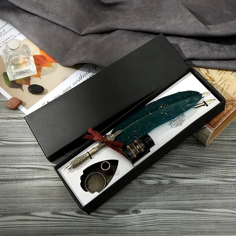 🔥LAST DAY 50% OFF - 🖋️✨ Vintage Feather Pen & Ink Set - Rediscover the Soul of Writing