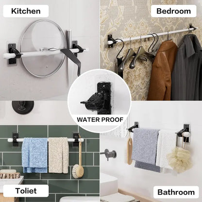 Self-Adhesive Rod Brackets — Drill-Free, Strong Hold in Seconds