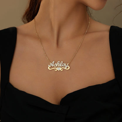 Elsa Iced Heart Name Necklace