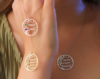 Brooklyn Customizable Heartfelt Family Tree Necklace