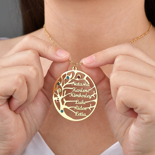 Brooklyn Customizable Heartfelt Family Tree Necklace