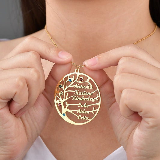 Brooklyn Customizable Heartfelt Family Tree Necklace