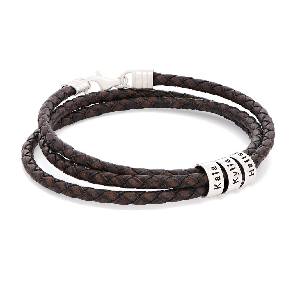 Paisley Braided Leather Beads Bracelet