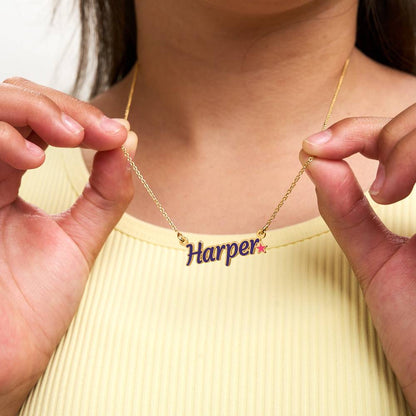 Amelia Twinkle Girls Name Enamel Necklace