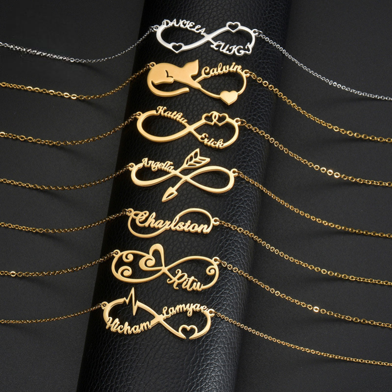 Audrey Personalized Infinity Double Name Necklace