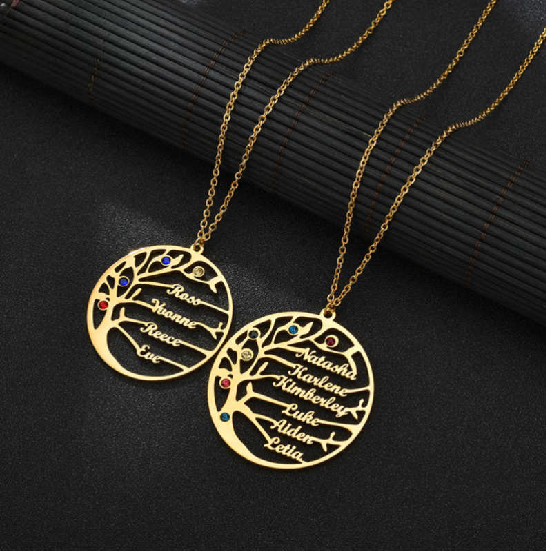 Brooklyn Customizable Heartfelt Family Tree Necklace
