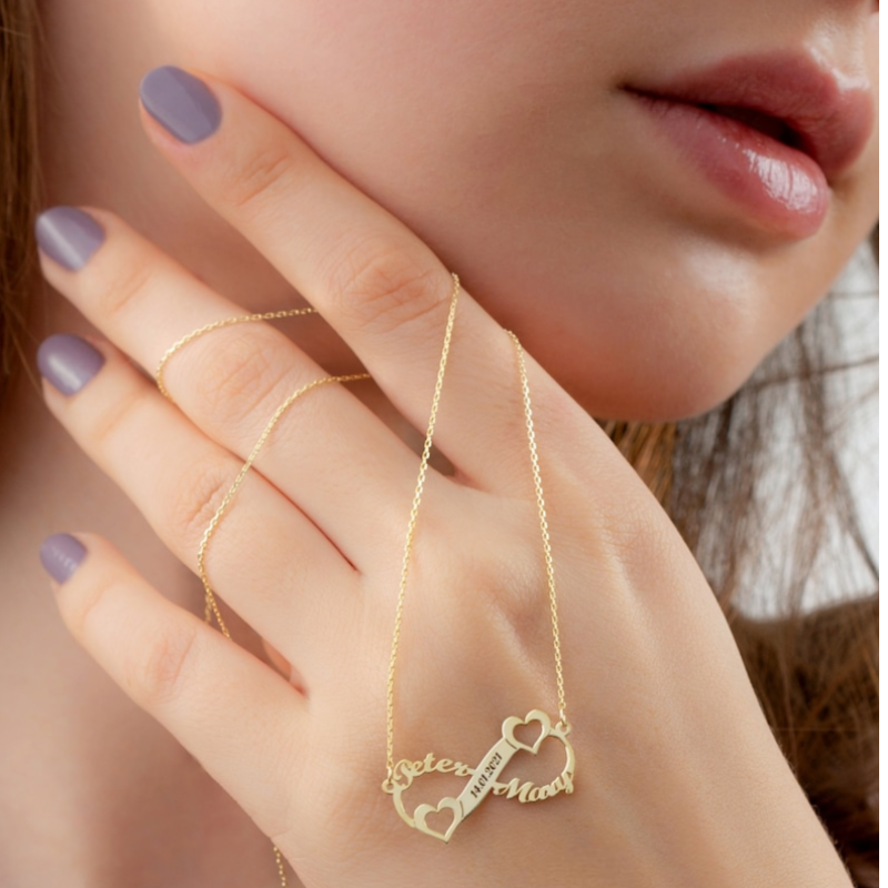 Audrey Personalized Infinity Double Name Necklace