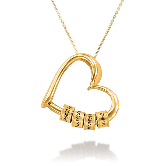 Sophie Charming Heart Engraved Beads Necklace