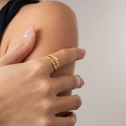 Genesis Script Double Name Ring