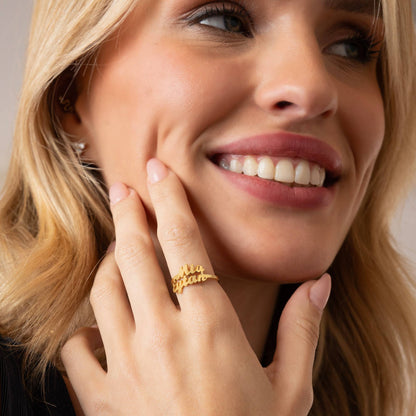 Genesis Script Double Name Ring